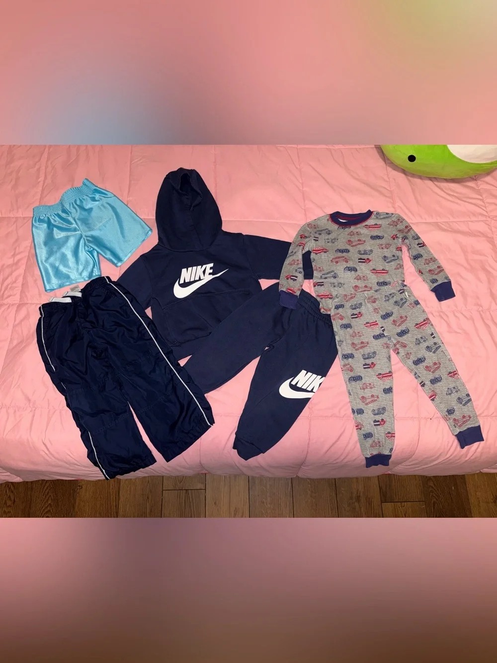 Nike Navy Blue Kids Hoodie & Joggers Set with White Logo